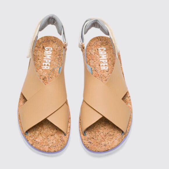 Camper Tan and White Sandals - Picture 2 of 12